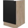 Flex-Well Exclusiv Küchen-Spülenunterschrank Capri 50cm Schwarz Matt-Endgrain O.