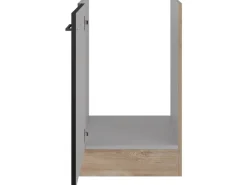 Flex-Well Exclusiv Küchen-Spülenunterschrank Capri 50cm Schwarz Matt-Endgrain O.