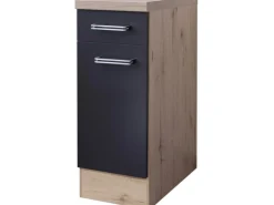 Flex-Well Exclusiv Küchen-Unterschrank Lara 30 cm Anthrazit-San Remo Eiche