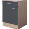 Flex-Well Exclusiv Küchen-Unterschrank Morena 60cm Basaltgrau-San Remo Eiche