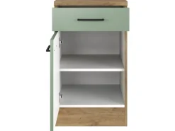Flex-Well Exclusiv Küchen-Unterschrank Cara 50cm Schilfgrün matt - Artisan Eiche