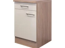 Flex-Well Exclusiv Küchen-Unterschrank Orlando 50 cm Kaschmir Glanz-Sonoma Eiche