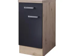 Flex-Well Exclusiv Küchen-Unterschrank Lara 40 cm Anthrazit-San Remo Eiche