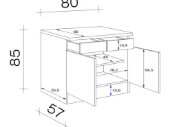 Flex-Well Exclusiv Küchen-Unterschrank Morena 80cm Basaltgrau-San Remo Eiche