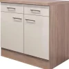 Flex-Well Exclusiv Küchen-Unterschrank Orlando 80 cm Kaschmir Glanz-Sonoma Eiche
