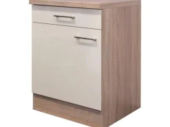 Flex-Well Exclusiv Küchen-Unterschrank Orlando 60 cm Kaschmir Glanz-Sonoma Eiche