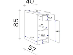 Flex-Well Exclusiv Küchen-Unterschrank Morena 40cm Basaltgrau-San Remo Eiche