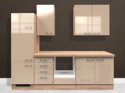 Flex-Well Exclusiv Küchenzeile Orlando 270 cm ohne E-Geräte Kaschmir Glanz