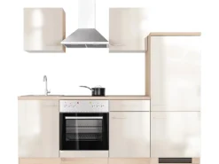 Flex-Well Exclusiv Küchenzeile Orlando 220 cm Kaschmir Glanz - Sonoma Eiche