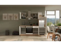 Flex-Well Exclusiv Küchenzeile Orlando 220 cm Kaschmir Glanz - Sonoma Eiche