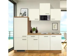 Flex-Well Exclusiv Küchenzeile Vintea 210 cm Magnolia-Lancelot Oak