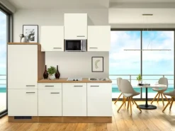 Flex-Well Exclusiv Küchenzeile Vintea 210 cm Magnolia-Lancelot Oak