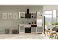 Flex-Well Exclusiv Küchenzeile Lara 220 cm Anthrazit - San Remo Eiche