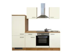 Flex-Well Exclusiv Küchenzeile Vintea 220 cm Magnolia matt-Lancelot Oak