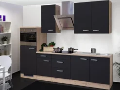 Flex-Well Exclusiv Küchenzeile Lara 270 cm Anthrazit-San Remo Eiche NB