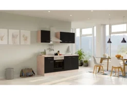 Flex-Well Exclusiv Küchenzeile Lara 210 cm Anthrazit - San Remo Eiche