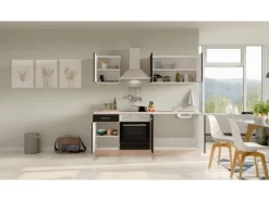 Flex-Well Exclusiv Küchenzeile Lara 210 cm Anthrazit - San Remo Eiche