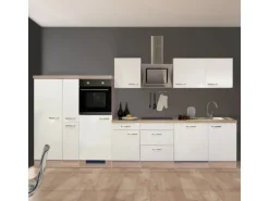 Flex-Well Exclusiv Küchenzeile Valero 360 cm Hochglanz Weiß