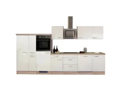 Flex-Well Exclusiv Küchenzeile Valero 360 cm Hochglanz Weiß