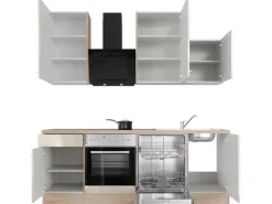 Flex-Well Exclusiv Küchenzeile Orlando 220 cm Kaschmir Glanz - Sonoma Eiche