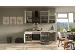 Flex-Well Exclusiv Küchenzeile Orlando 220 cm Kaschmir Glanz - Sonoma Eiche