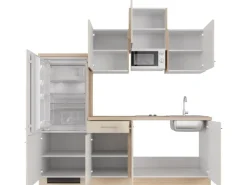 Flex-Well Exclusiv Küchenzeile Orlando 210 cm Kaschmir Glanz - Sonoma Eiche