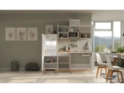 Flex-Well Exclusiv Küchenzeile Orlando 210 cm Kaschmir Glanz - Sonoma Eiche