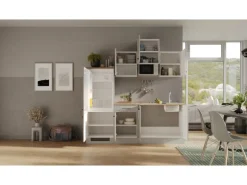 Flex-Well Exclusiv Küchenzeile 1602-002 Lund 210 cm Lichtgrau glänzend-Rauchgrau