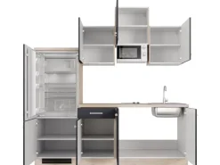 Flex-Well Exclusiv Küchenzeile Lara 210 cm Anthrazit - San Remo Eiche