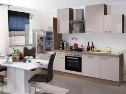 Flex-Well Exclusiv Küchenzeile Orlando 280 cm Kaschmir Glanz-Sonoma Eiche