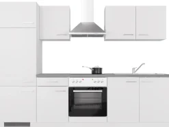 Flex-Well Exclusiv Küchenzeile Joelina 270 cm Weiß matt - Beton Grau