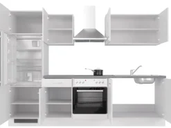 Flex-Well Exclusiv Küchenzeile Joelina 270 cm Weiß matt - Beton Grau