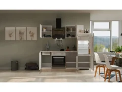 Flex-Well Exclusiv Küchenzeile Arizona 220 cm Quarz Cubanit - San Remo Eiche