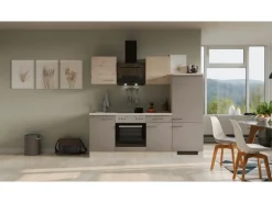 Flex-Well Exclusiv Küchenzeile Arizona 220 cm Quarz Cubanit - San Remo Eiche