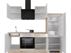 Flex-Well Exclusiv Küchenzeile Orlando 220 cm Kaschmir Glanz - Sonoma Eiche