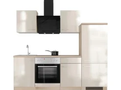 Flex-Well Exclusiv Küchenzeile Orlando 220 cm Kaschmir Glanz - Sonoma Eiche