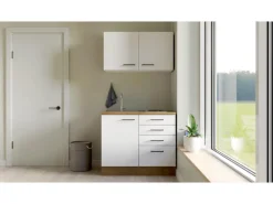 Flex-Well Exclusiv Miniküche Vintea 100 cm Magnolia matt - Lancelot Oak