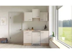 Flex-Well Exclusiv Singleküche Orlando 150 cm Kaschmir Glanz - Sonoma Eiche