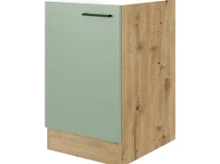 Flex-Well Exclusiv Spülenschrank SPU 50 Cara 50 cm Schilfgrün matt-Artisan Eiche