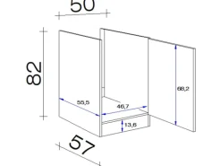 Flex-Well Exclusiv Spülenschrank SPU 50 Cara 50 cm Schilfgrün matt-Artisan Eiche