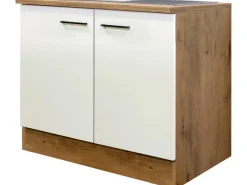 Flex-Well Exclusiv Spülenunterschrank Vintea 100 cm Magnolie matt - Lancelot Oak