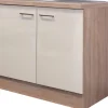 Flex-Well Exclusiv Spülenunterschrank Orlando 100 cm Kaschmir Glanz-Sonoma Eiche