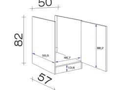 Flex-Well Exclusiv Spülenunterschrank Morena 50 cm ohne Arbeitsplatte Basaltgrau