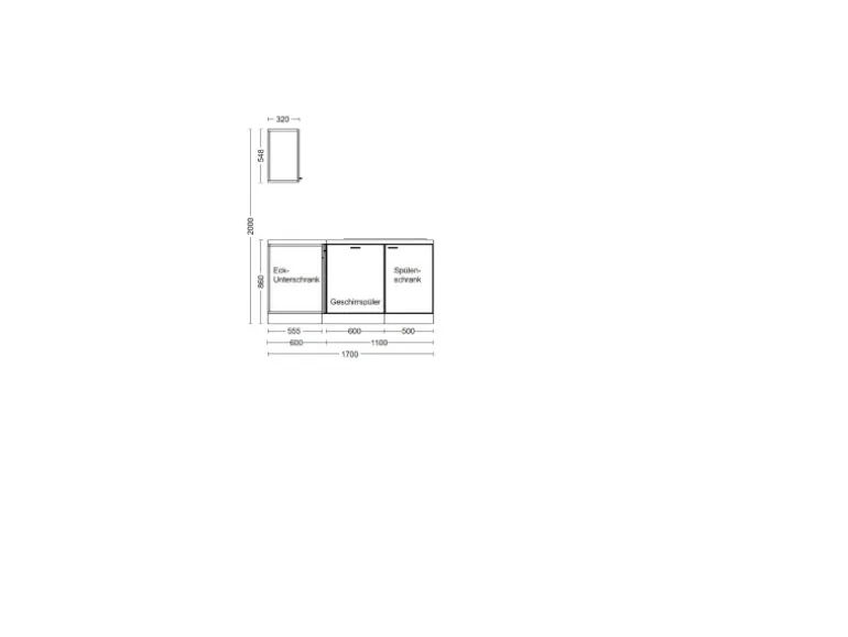 Flex-Well Exclusiv Winkelküche Lund 280 x 170 cm Lichtgrau glänzend-Rauchgrau