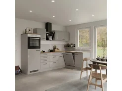 Flex-Well Exclusiv Winkelküche Lund 280 x 170 cm Lichtgrau glänzend-Rauchgrau