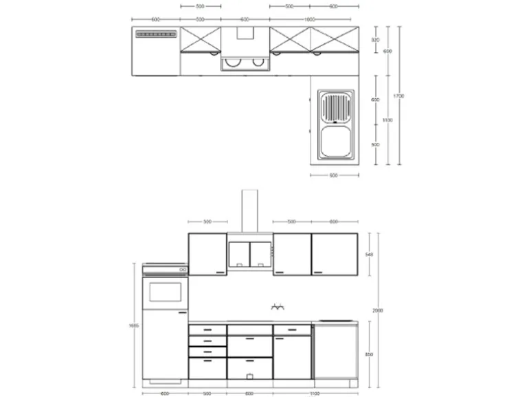 Flex-Well Exclusiv Winkelküche Cara 280 x 170 cm Schilfgrün matt - Artisan Eiche