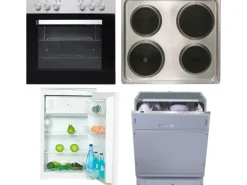 Flex-Well Küchengeräte-Set 2 mit Einbauherd Einbaukühlschrank + Geschirrspüler