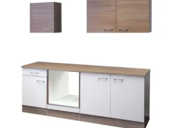 Flex-Well Küchenzeile 210 cm ohne E-Geräte Florida Weiß - Sonoma Eiche