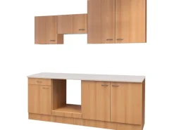 Flex-Well Küchenzeile 210 cm ohne E-Geräte Nano Buche