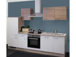 Flex-Well Küchenzeile Florida 280 cm Weiß Matt - Sonoma Eiche